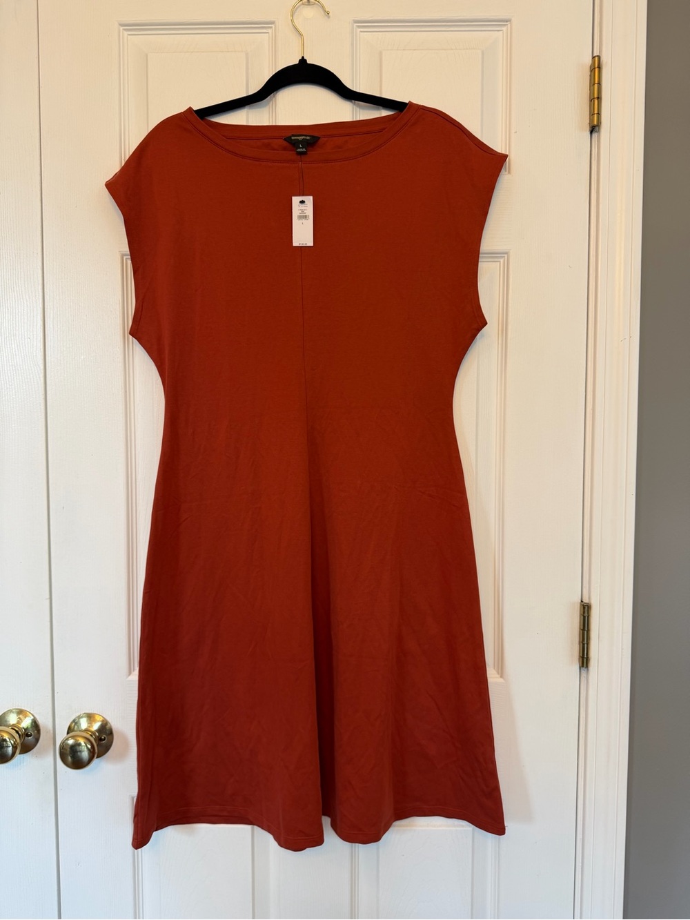 NWT. Banana Republic Rust Midi A-Line Dress. Size Large